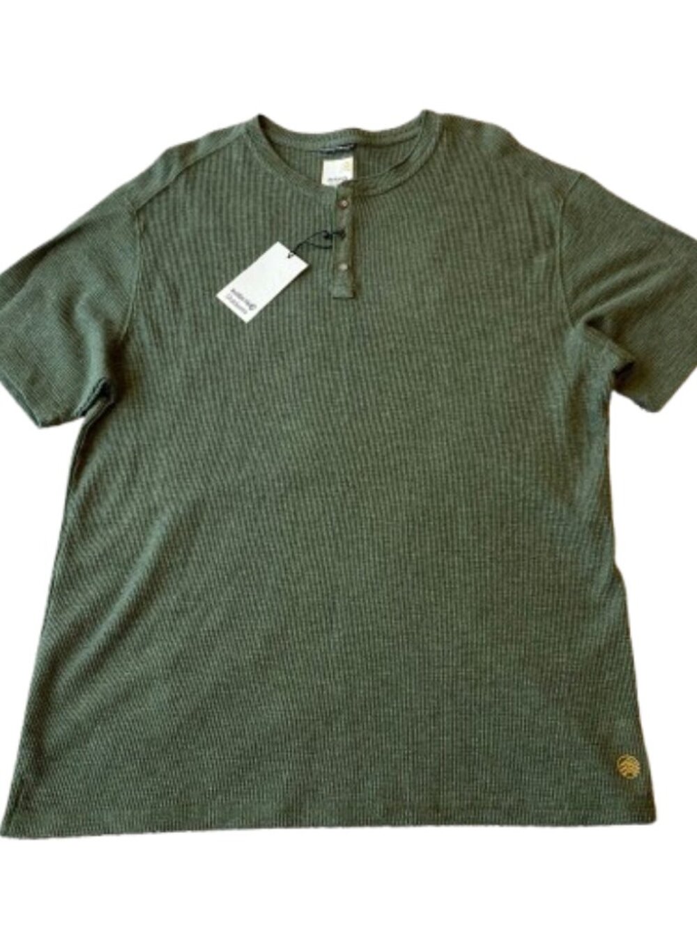 Solaris Outdoors Waffle Knit Henley Shirt Mens XL Green Heather NWT